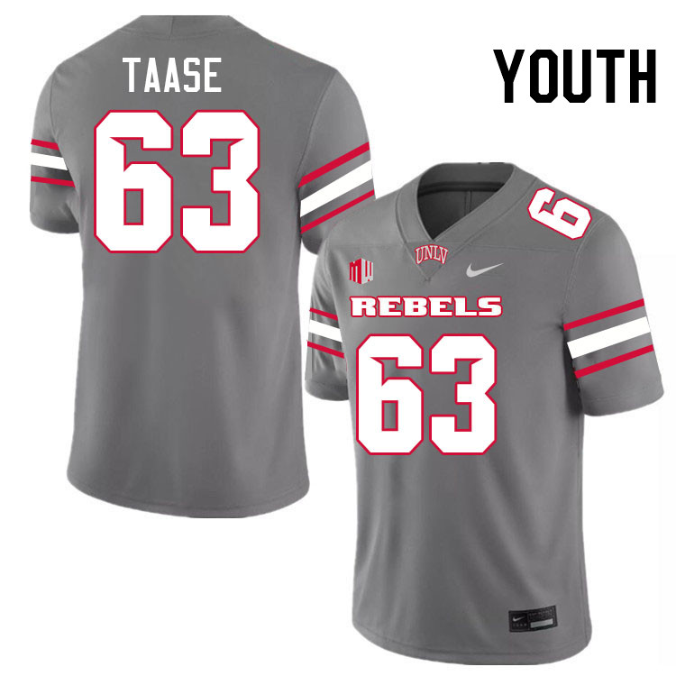 Youth #63 Amare Taase UNLV Rebels College Football Jerseys Stitched-Grey